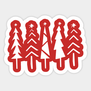 Minimal Christmas Trees Sticker